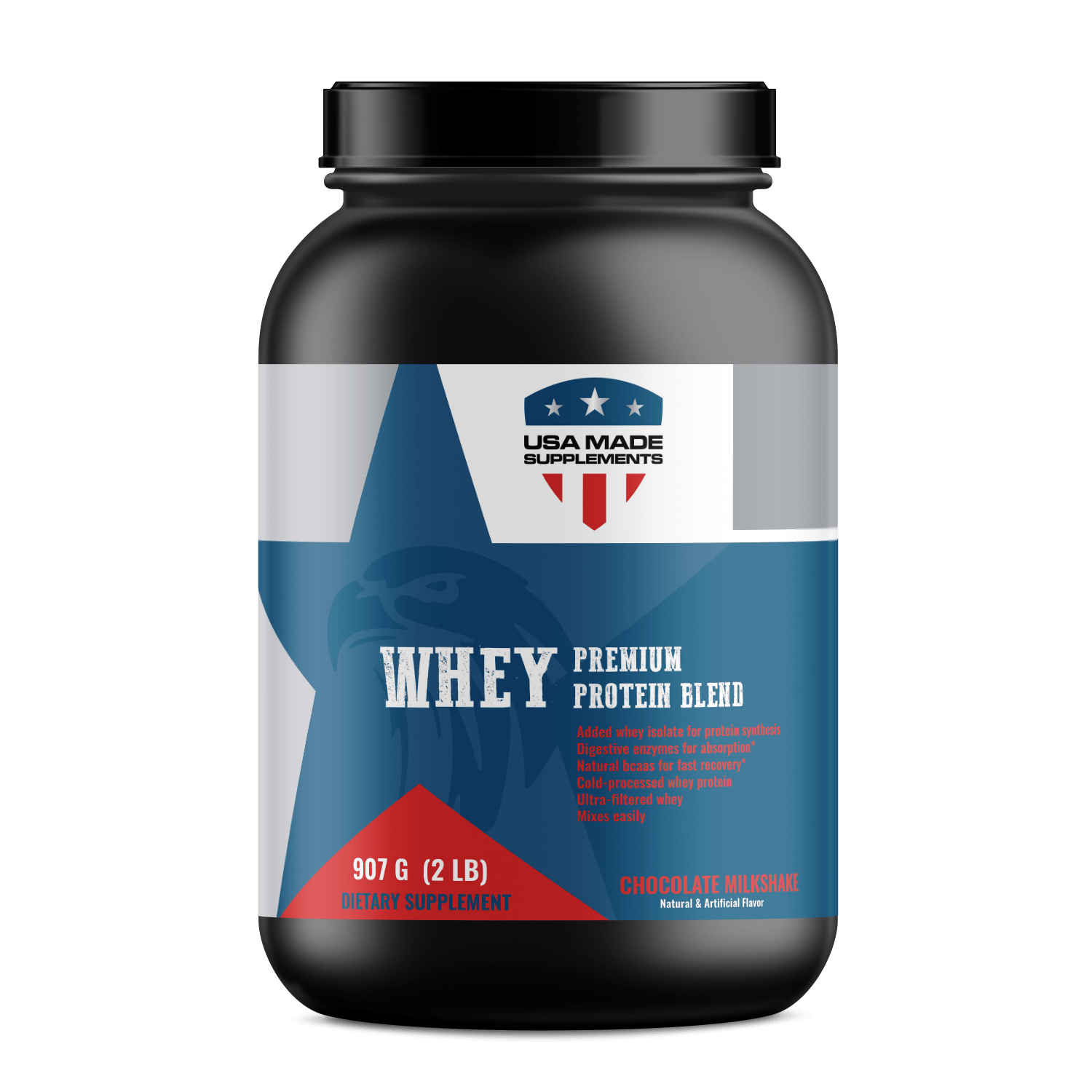 Whey Premium Protein Blend - Chocolate Milkshake - USA MADE SUPPLEMENTS