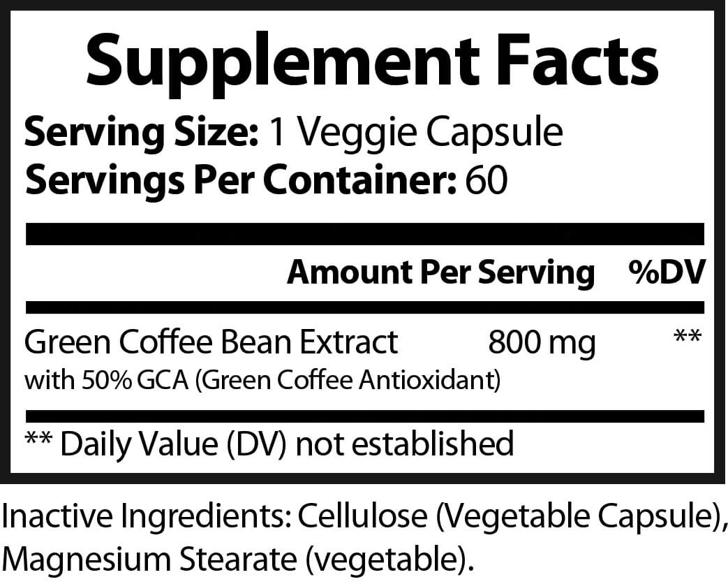 Green Coffee Bean Extract with GCA USA MADE SUPPLEMENTS